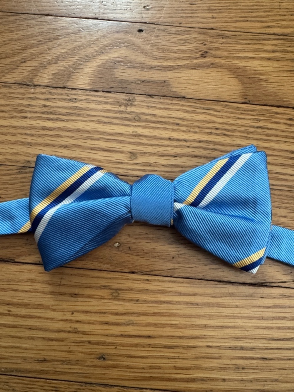 Countess Mara Classic Striped Blue Bow Tie with Yellow Accent